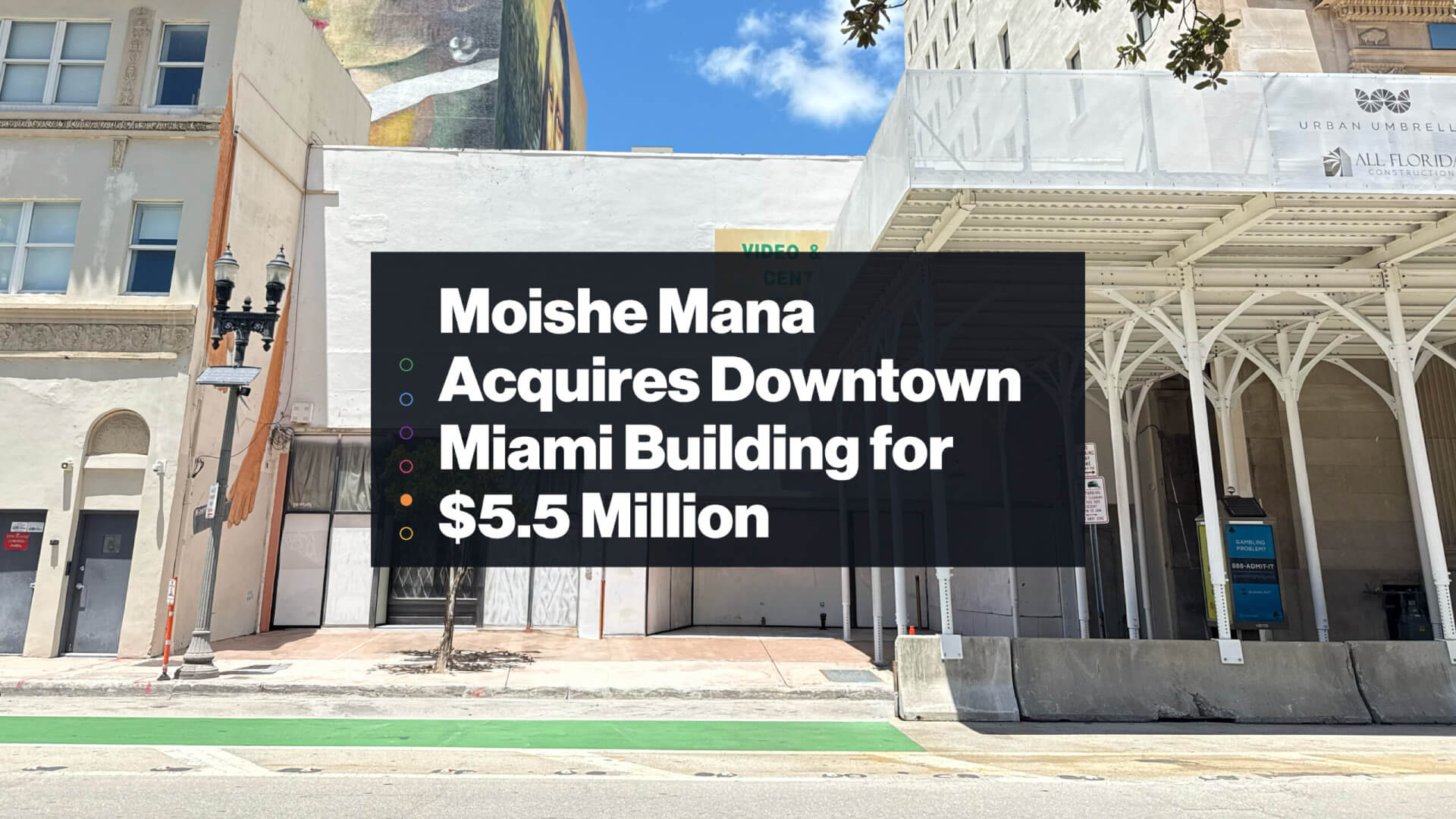 Exterior of 113-115 SE 1st Street building acquired by Mana Common in Downtown Miami